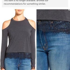 BNWT‼️ SPLENDID LACE TRIM COLD SHOULDER TOP‼️